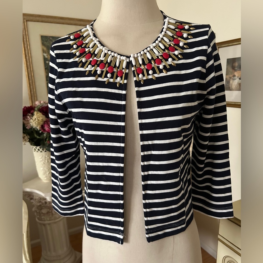 Ruby Rd Excellent Condition Blue/White Cardigan E… - image 1